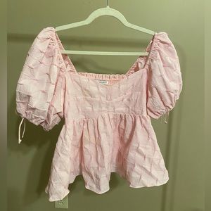 English Factory Women's Textured Babydoll Top